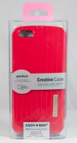 【安迪美眉】AD8-3 IPHONE6行李箱造型外殼5.5吋-紅