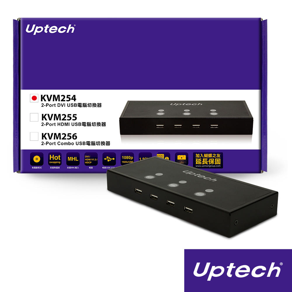 KVM254 2埠DVI切換器