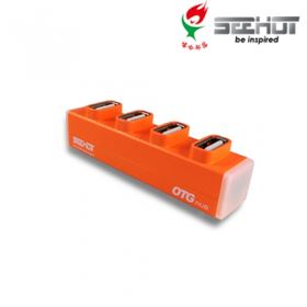 嘻哈部落Seehot USB2.0 直立式 4PORT OTG HUB 橘(SH-H809+)