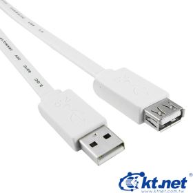 USB2.0 A公 對 A母 1.5米扁平線 白色 150cm