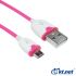 USB轉MicroUSB 彈簧線  粉色  可拉長至100公分